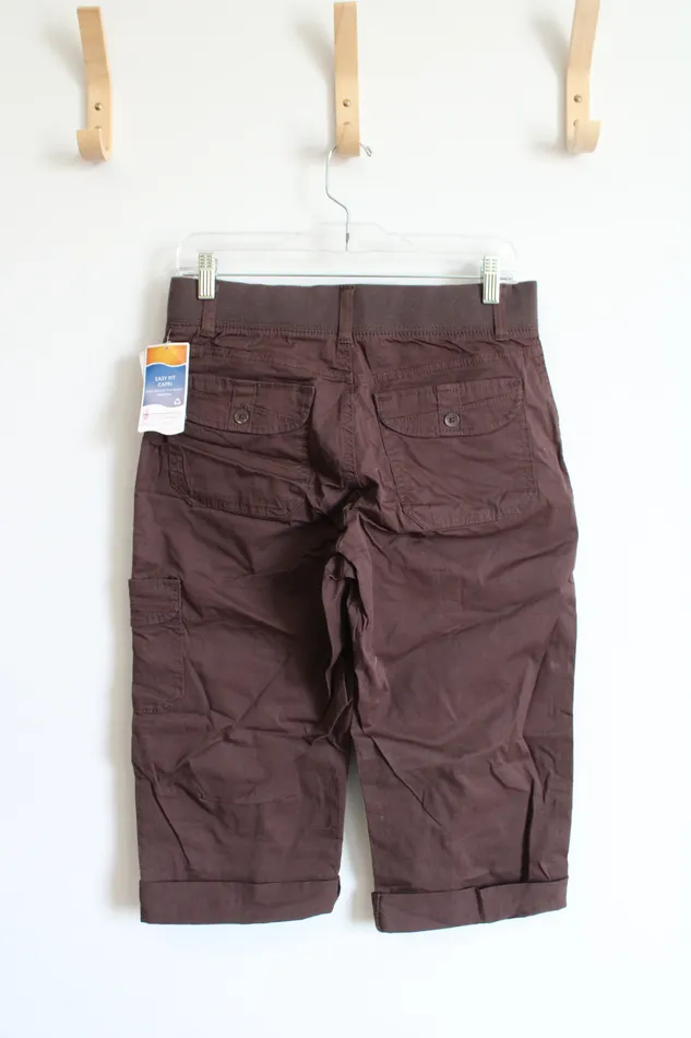 Earrings NEW Lee Modern Motion Easy Fit Brown Capri Pants 6 Lee