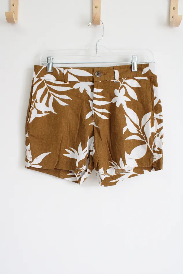 Earrings Old Navy Old Navy Everyday Short Mustard Yellow Tropical Linen Blend Shorts 2
