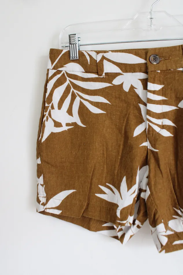 Earrings Old Navy Old Navy Everyday Short Mustard Yellow Tropical Linen Blend Shorts 2