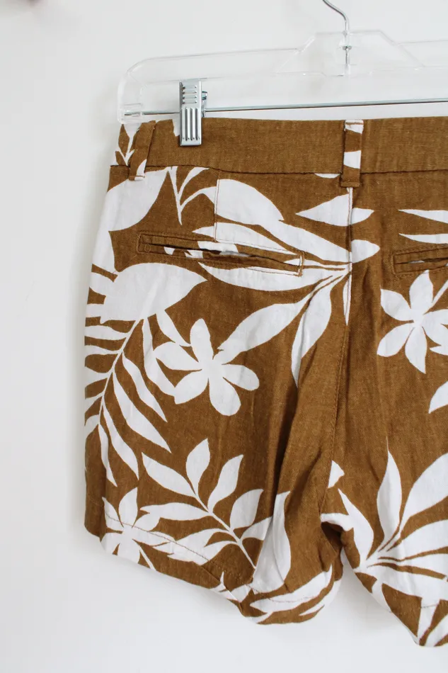 Earrings Old Navy Old Navy Everyday Short Mustard Yellow Tropical Linen Blend Shorts 2