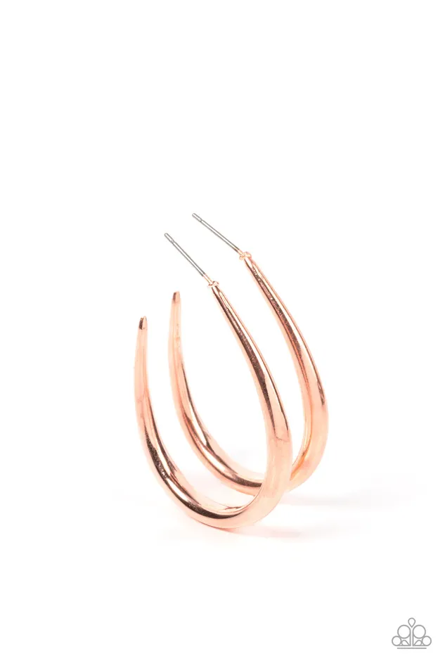 Earrings Paparazzi Accessories CURVE Your Appetite Copper