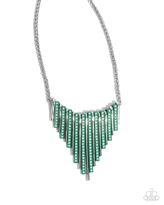 Earrings Paparazzi Accessories Fashionable Fringe Green