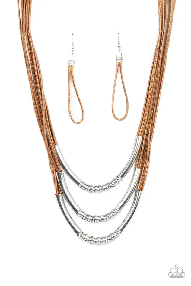 Earrings Paparazzi Accessories Mechanical Mania Brown