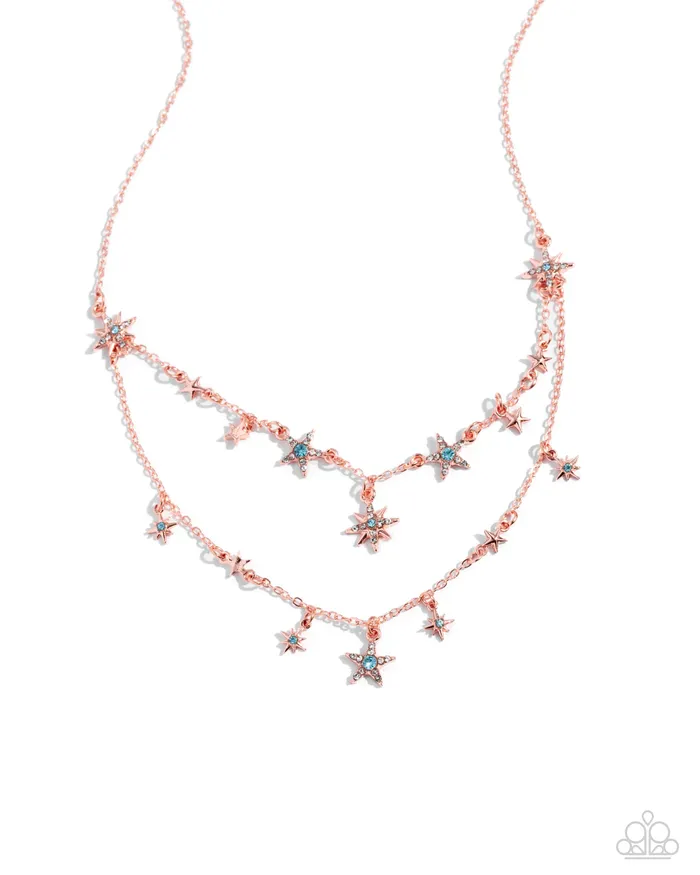 Earrings Paparazzi Accessories Raising the STAR Copper