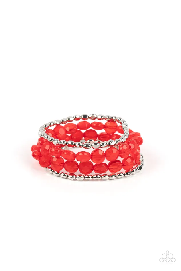 Earrings Paparazzi Accessories Seaside Siesta Red