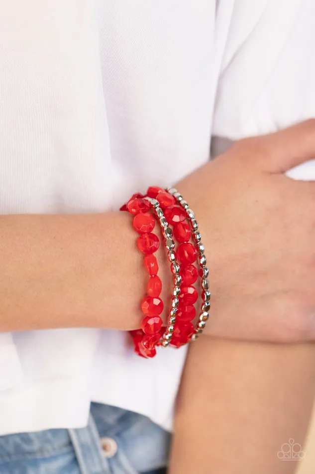 Earrings Paparazzi Accessories Seaside Siesta Red