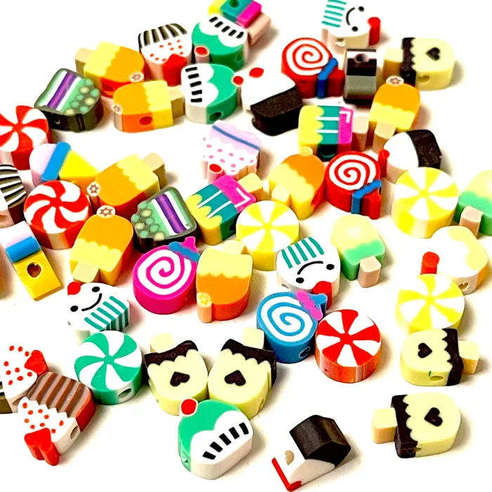 Earrings Peppy Beads 10mm Polymer Clay Cup Cake Beads10 Beads in a Pack