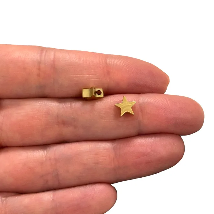 Earrings Peppy Beads 24Kt Gold Plated Stainless Steel Star Spacer Charms 2 pcs in a pack Earrings Peppy Beads 24Kt Gold Plated Stainless Steel Star Spacer Charms 2 pcs in a pack