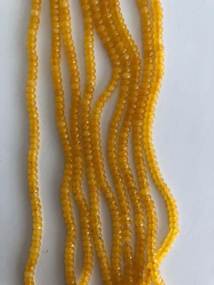 Earrings Peppy Beads 4mm Faceted Rondelle Jade Yellow Jade