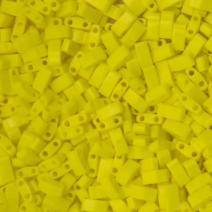 Earrings Peppy Beads Miyuki Half Tila Beads HTL0404 Yellow Opaque