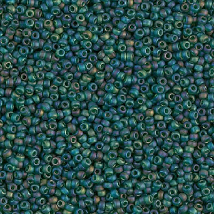 Earrings Peppy Beads Miyuki Seed Beads 110 Matted Transparent Dark Emerald AB 0156FRNEW