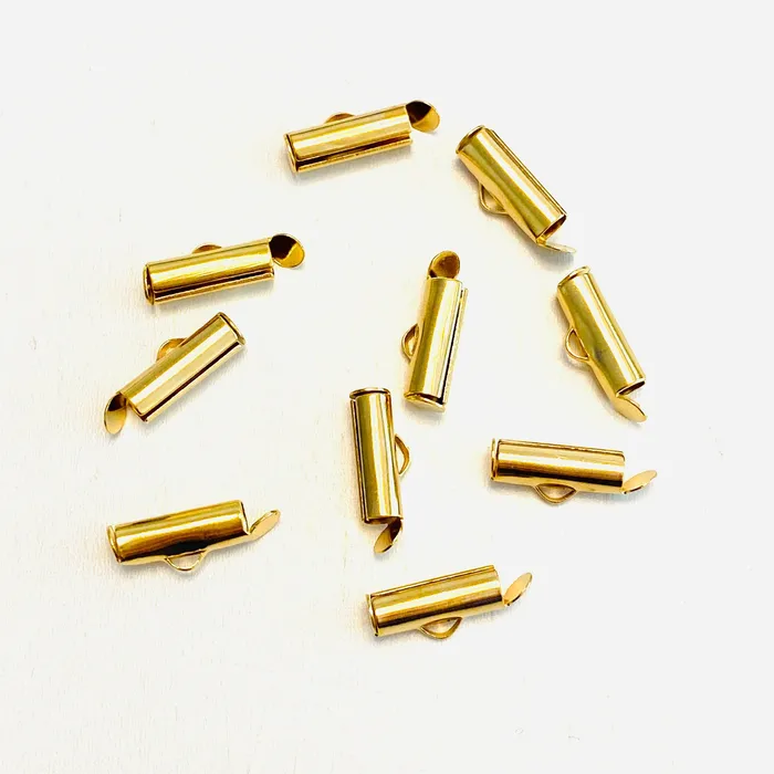 Earrings Peppy Beads Miyuki Slide End Tubes 13mm Gold Plated 10 Tubes in a pack Earrings Peppy Beads Miyuki Slide End Tubes 13mm Gold Plated 10 Tubes in a pack