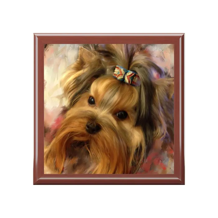 Earrings Portraits by NC Jewelry Keepsake Box Yorkie Lacquered Box