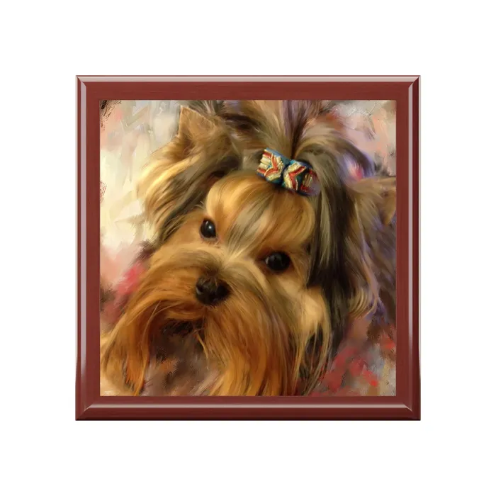 Earrings Portraits by NC Jewelry Keepsake Box Yorkie Lacquered Box