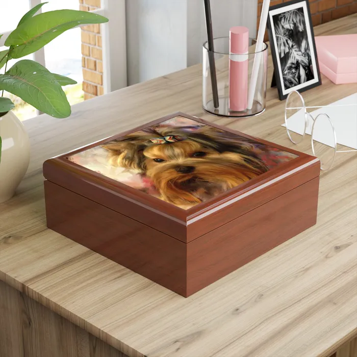 Earrings Portraits by NC Jewelry Keepsake Box Yorkie Lacquered Box