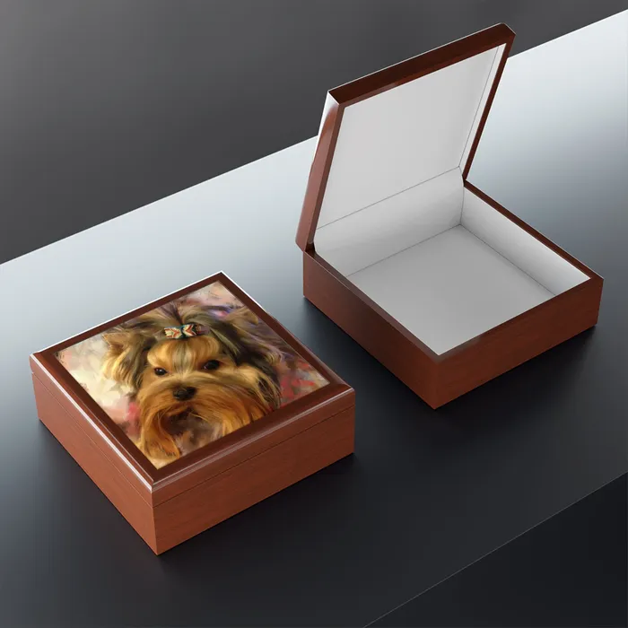 Earrings Portraits by NC Jewelry Keepsake Box Yorkie Lacquered Box
