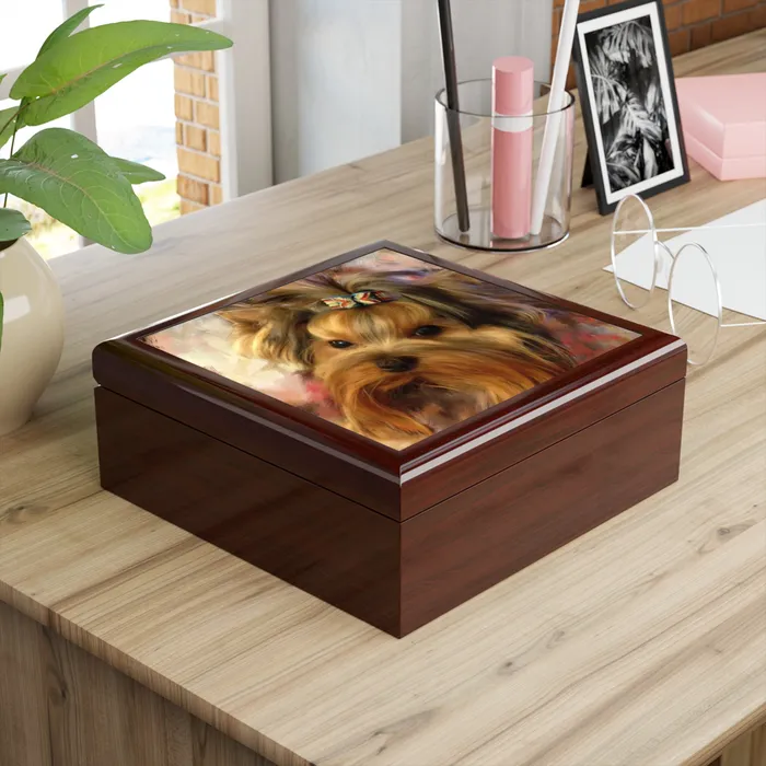 Earrings Portraits by NC Jewelry Keepsake Box Yorkie Lacquered Box