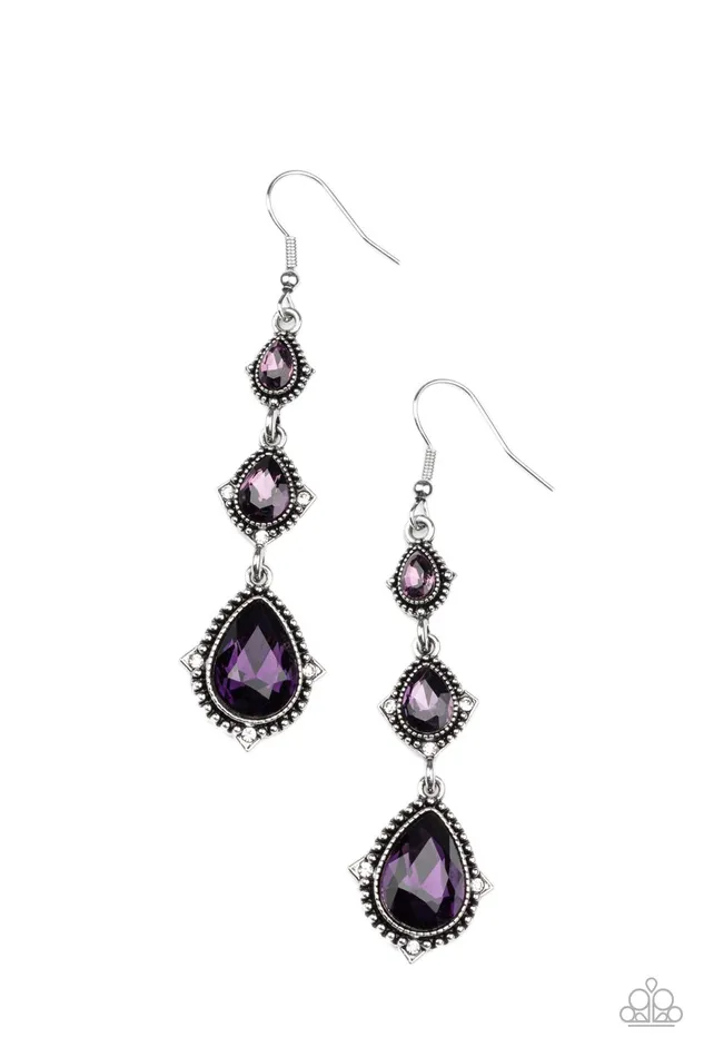 Earrings Prague Princess Purple Paparazzi Accessories