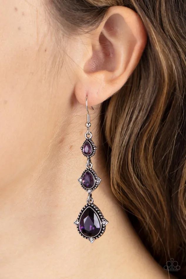 Earrings Prague Princess Purple Paparazzi Accessories