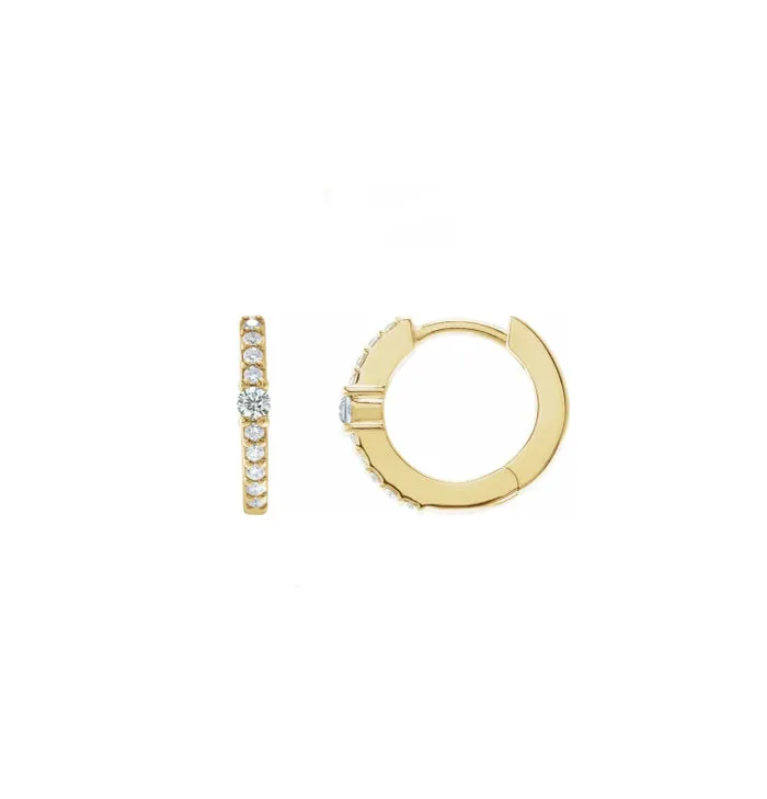 Earrings RACHEL LYNN CHICAGO Everyday Accented Diamond 13mm Hoops