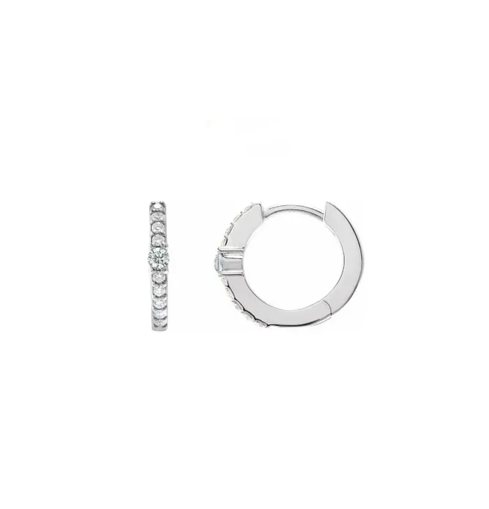 Earrings RACHEL LYNN CHICAGO Everyday Accented Diamond 13mm Hoops