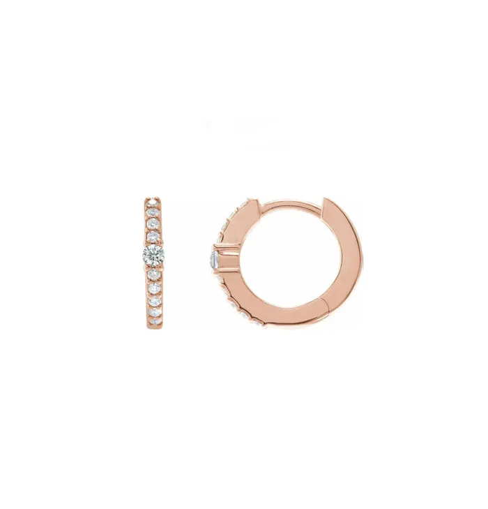 Earrings RACHEL LYNN CHICAGO Everyday Accented Diamond 13mm Hoops