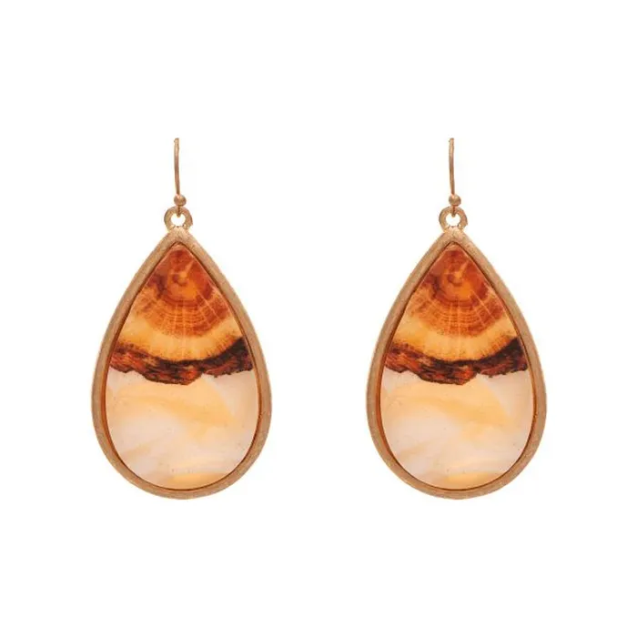 Earrings Rain Jewelry Gold Brown Desert Teardrop Earrings RAINJEWELRY