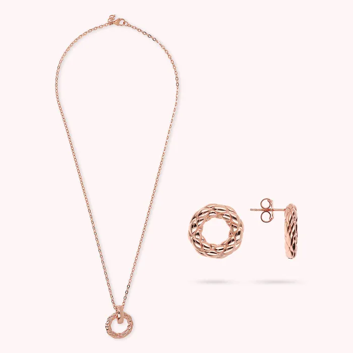 Earrings Set Collana e Orecchini a Lobo Matelass Bronzallure