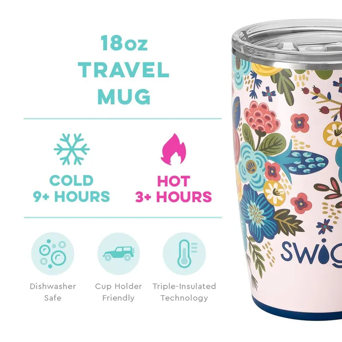 Earrings SWIGLIFE SWIG LIFE BELLA ROSA 18oz TRAVEL MUG