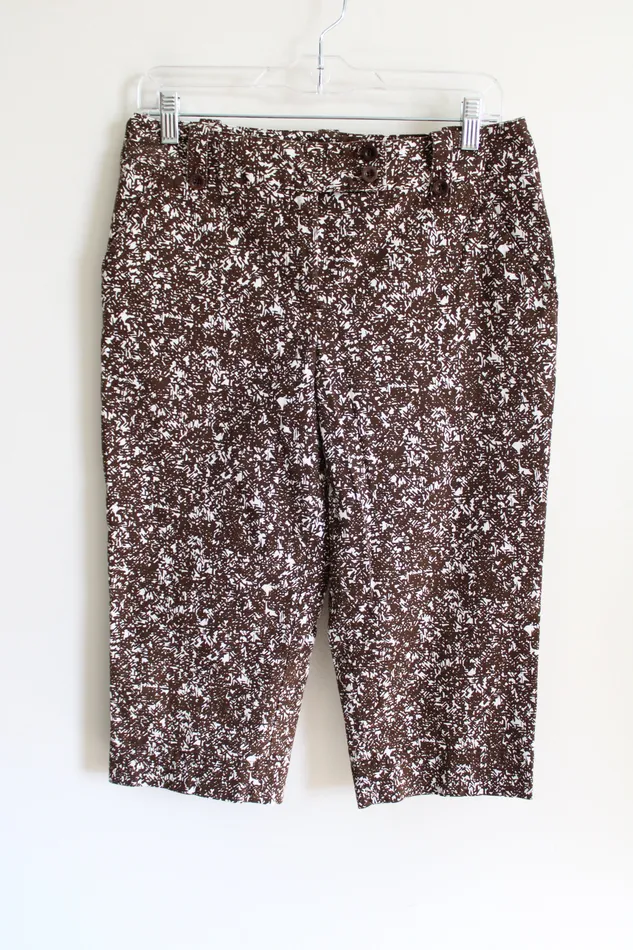 Earrings Talbots Stretch Brown Patterned Cotton Capri 8 Petite Talbots