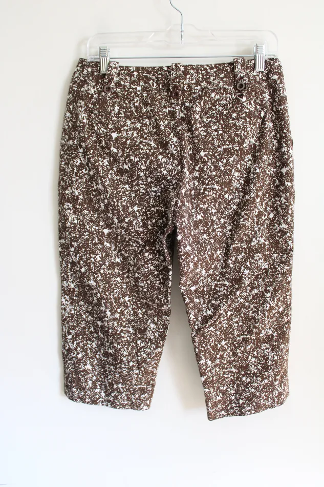 Earrings Talbots Stretch Brown Patterned Cotton Capri 8 Petite Talbots