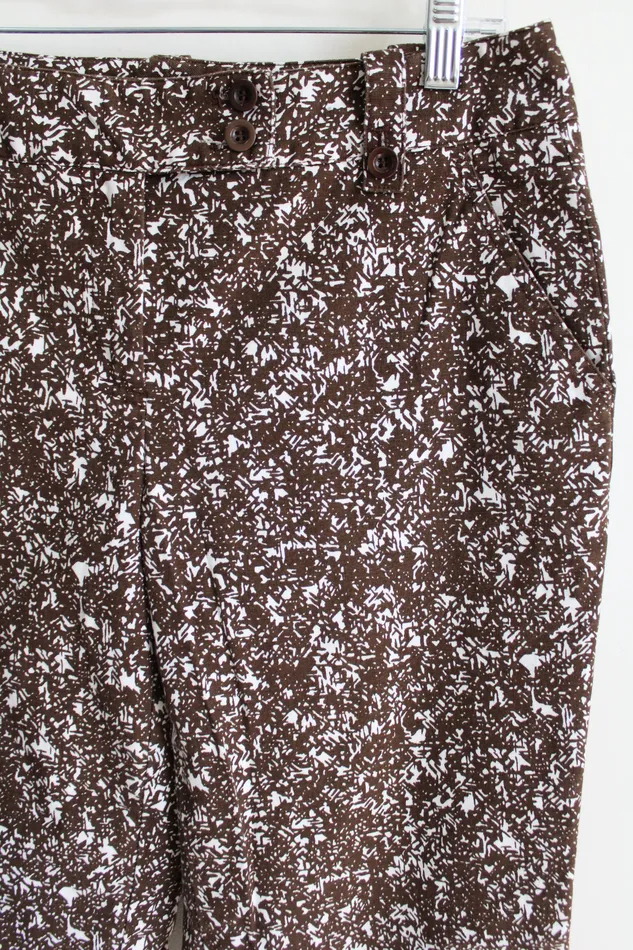 Earrings Talbots Stretch Brown Patterned Cotton Capri 8 Petite Talbots