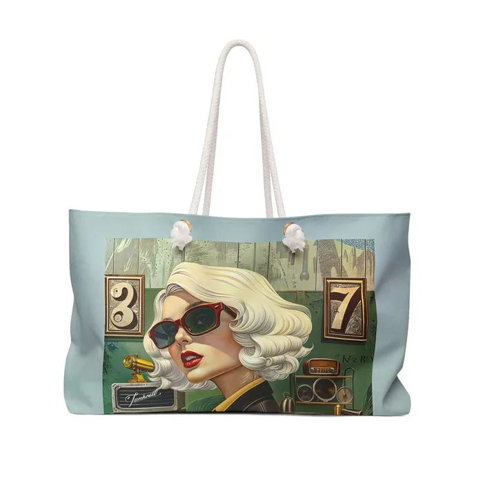 Earrings Weekender Tote Bag Tool Time Blonde Printify