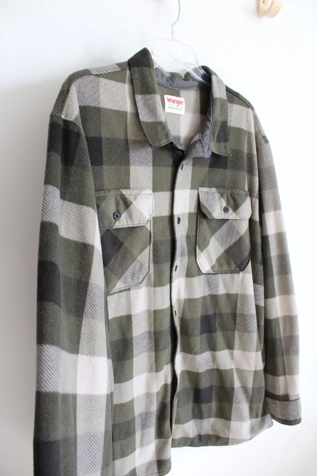Earrings Wrangler Wrangler Authentics Green Plaid Soft Fleece Button Down Shirt 2XL Earrings Wrangler Wrangler Authentics Green Plaid Soft Fleece Button Down Shirt 2XL