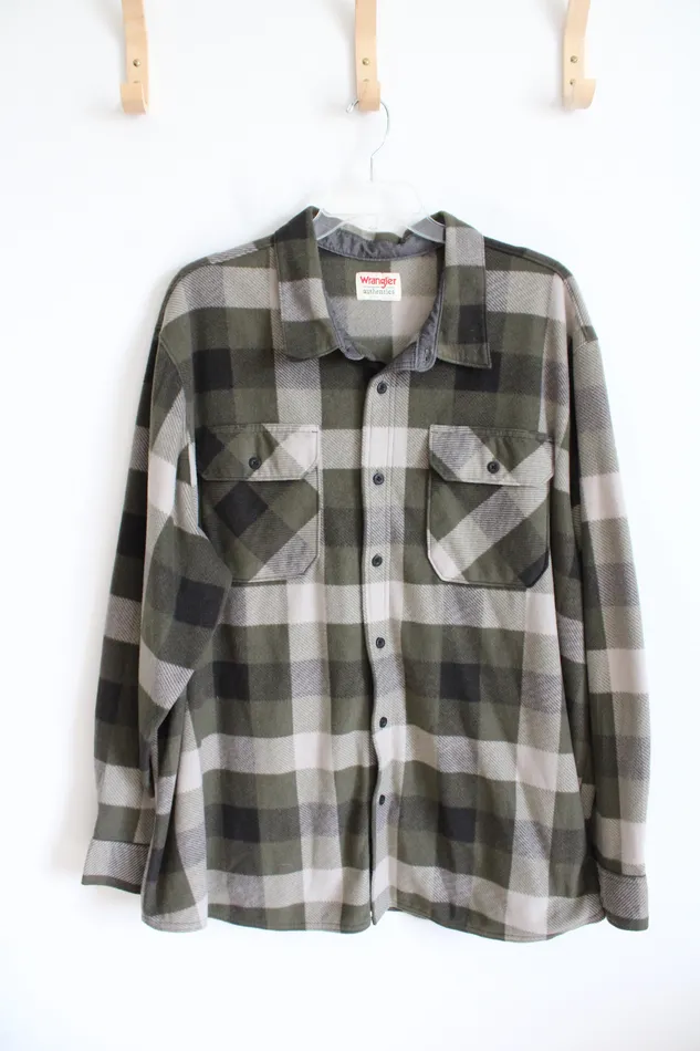 Earrings Wrangler Wrangler Authentics Green Plaid Soft Fleece Button Down Shirt 2XL Earrings Wrangler Wrangler Authentics Green Plaid Soft Fleece Button Down Shirt 2XL