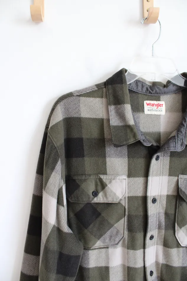 Earrings Wrangler Wrangler Authentics Green Plaid Soft Fleece Button Down Shirt 2XL Earrings Wrangler Wrangler Authentics Green Plaid Soft Fleece Button Down Shirt 2XL