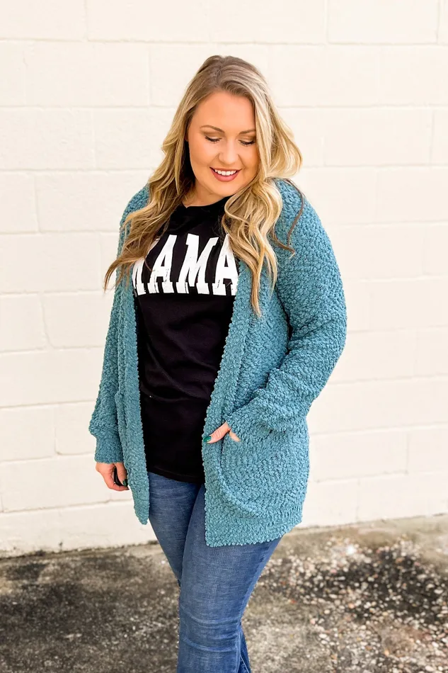 Earrings Zenana Gina Popcorn Cardigan Dusty Teal