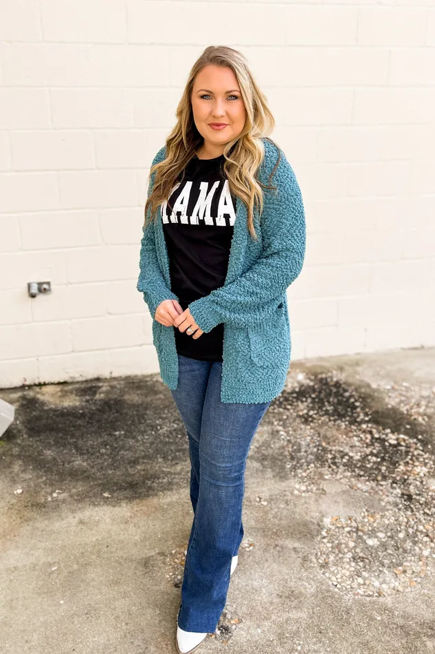 Earrings Zenana Gina Popcorn Cardigan Dusty Teal