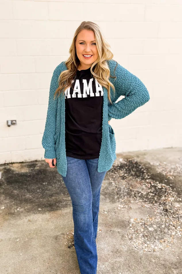 Earrings Zenana Gina Popcorn Cardigan Dusty Teal