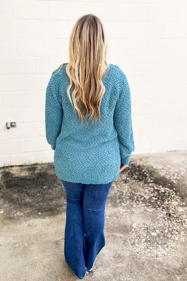 Earrings Zenana Gina Popcorn Cardigan Dusty Teal