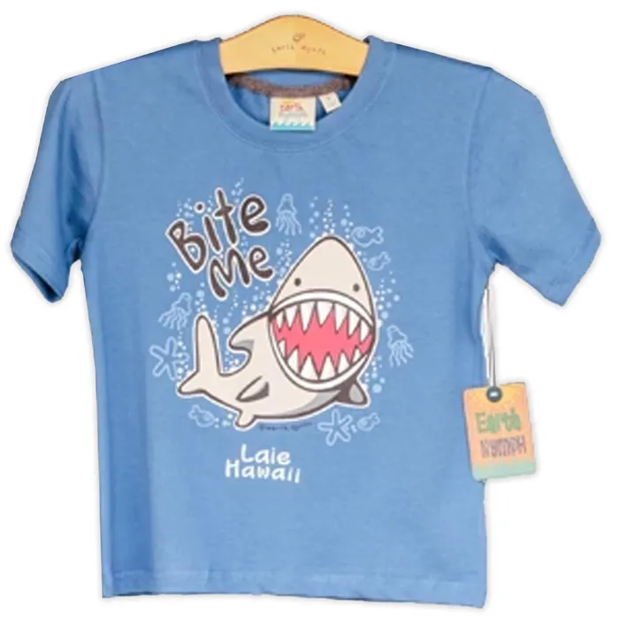 Earth Nymph Bite Me Boys Graphic Tee Shirt Blue TANKSTREAM Rings