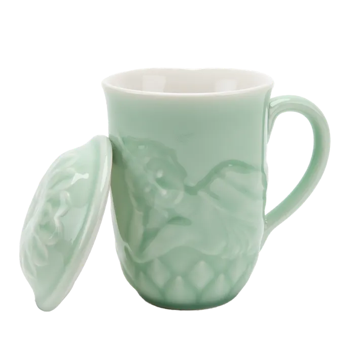 Eastern Elm Tea Mug with Lid Reclining Buddha Necklaces