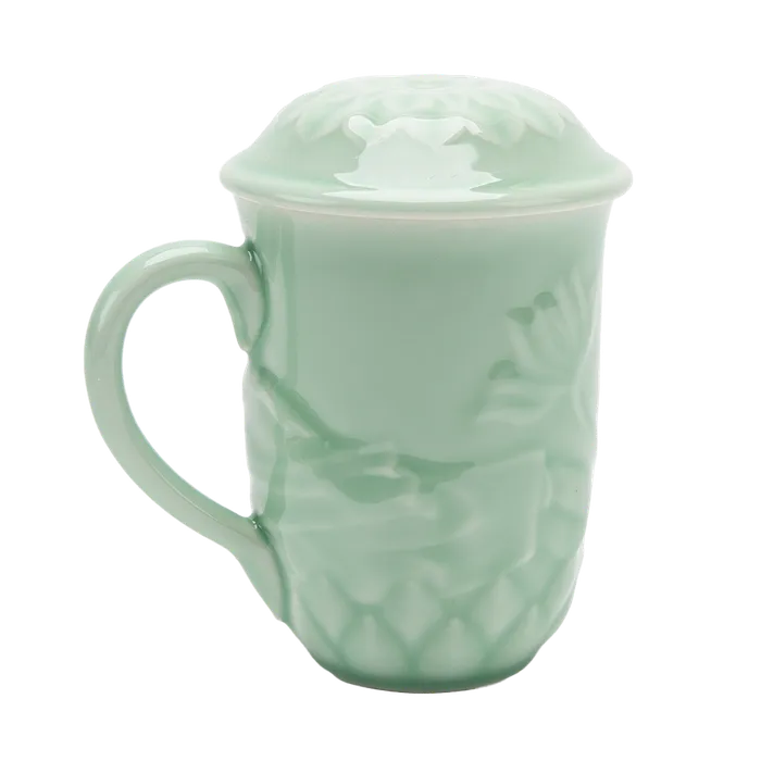 Eastern Elm Tea Mug with Lid Reclining Buddha Necklaces