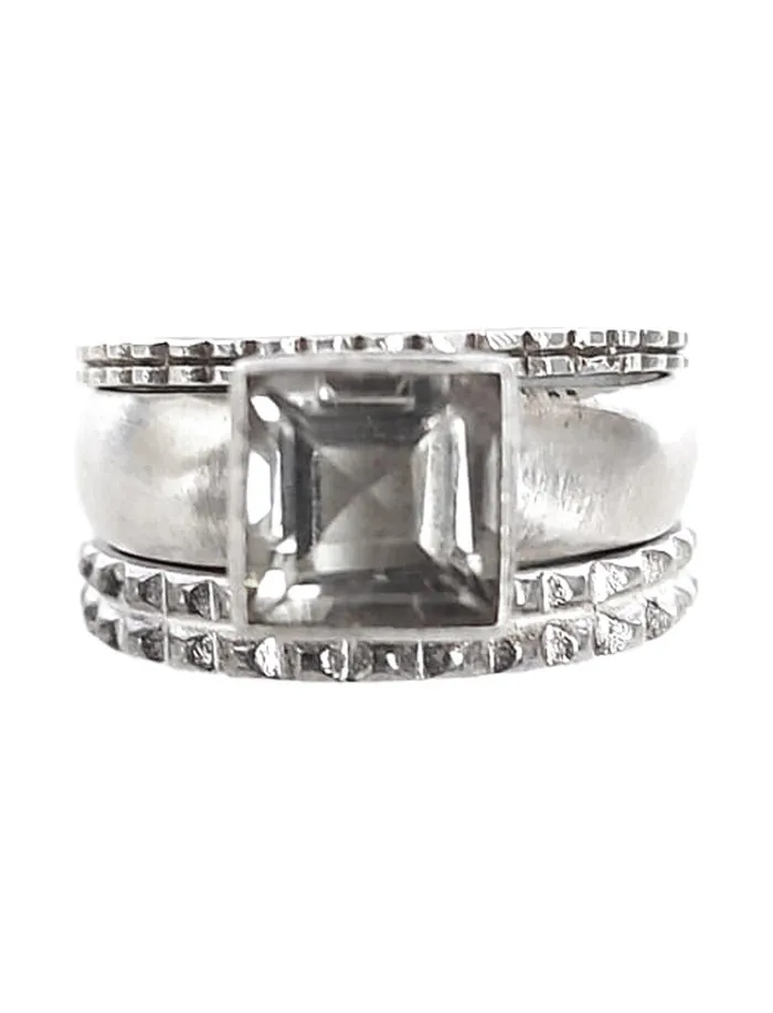Erika Pea Rings STACK RING PYRAMID SQUARE SILVER SET