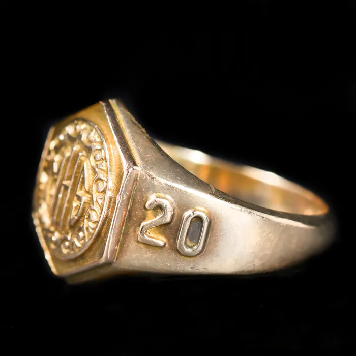 Estate 10K Yellow Gold Class Ring Circa 1920 OTC Rings