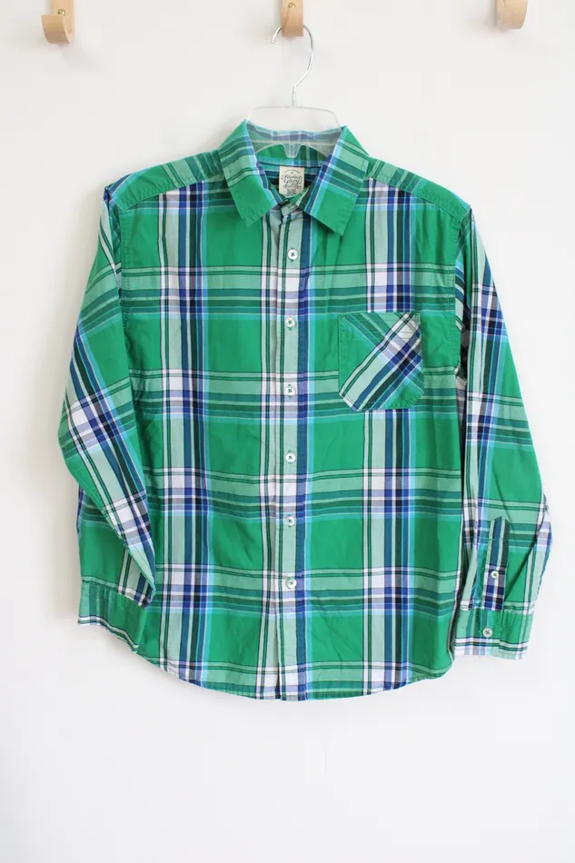 Faded Glory Green Plaid Button Down Shirt 1416 Faded Glory Earrings