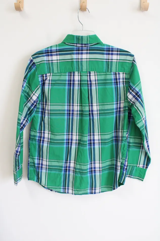 Faded Glory Green Plaid Button Down Shirt 1416 Faded Glory Earrings