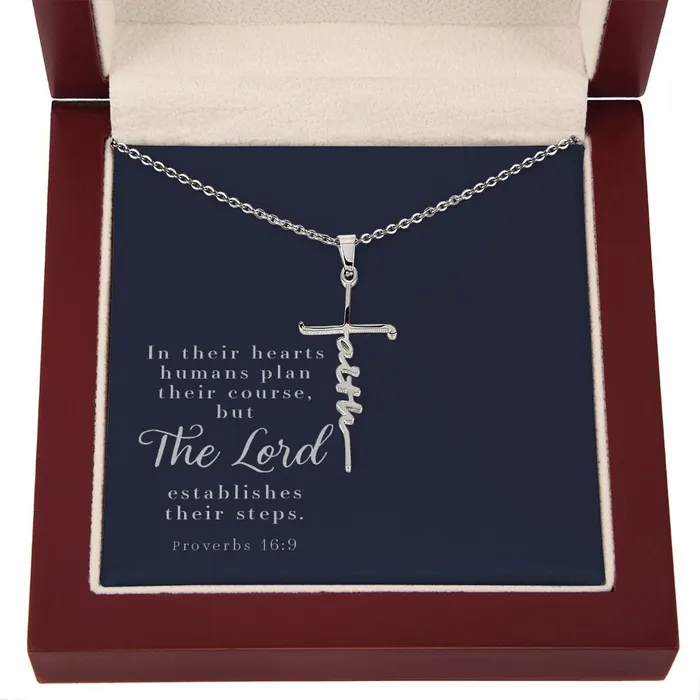 Faith Cross Necklace Proverbs 169 ShineOn Fulfillment Necklaces