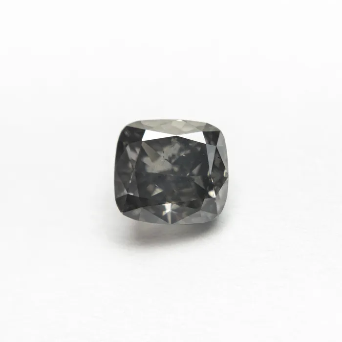 Fancy Dark Grey Brilliant Diamond 093ct Cushion Misfit Diamonds Earrings