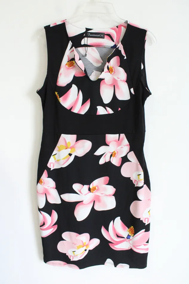 Fantaist Black Floral Sleeveless Dress XL Fantaist Rings